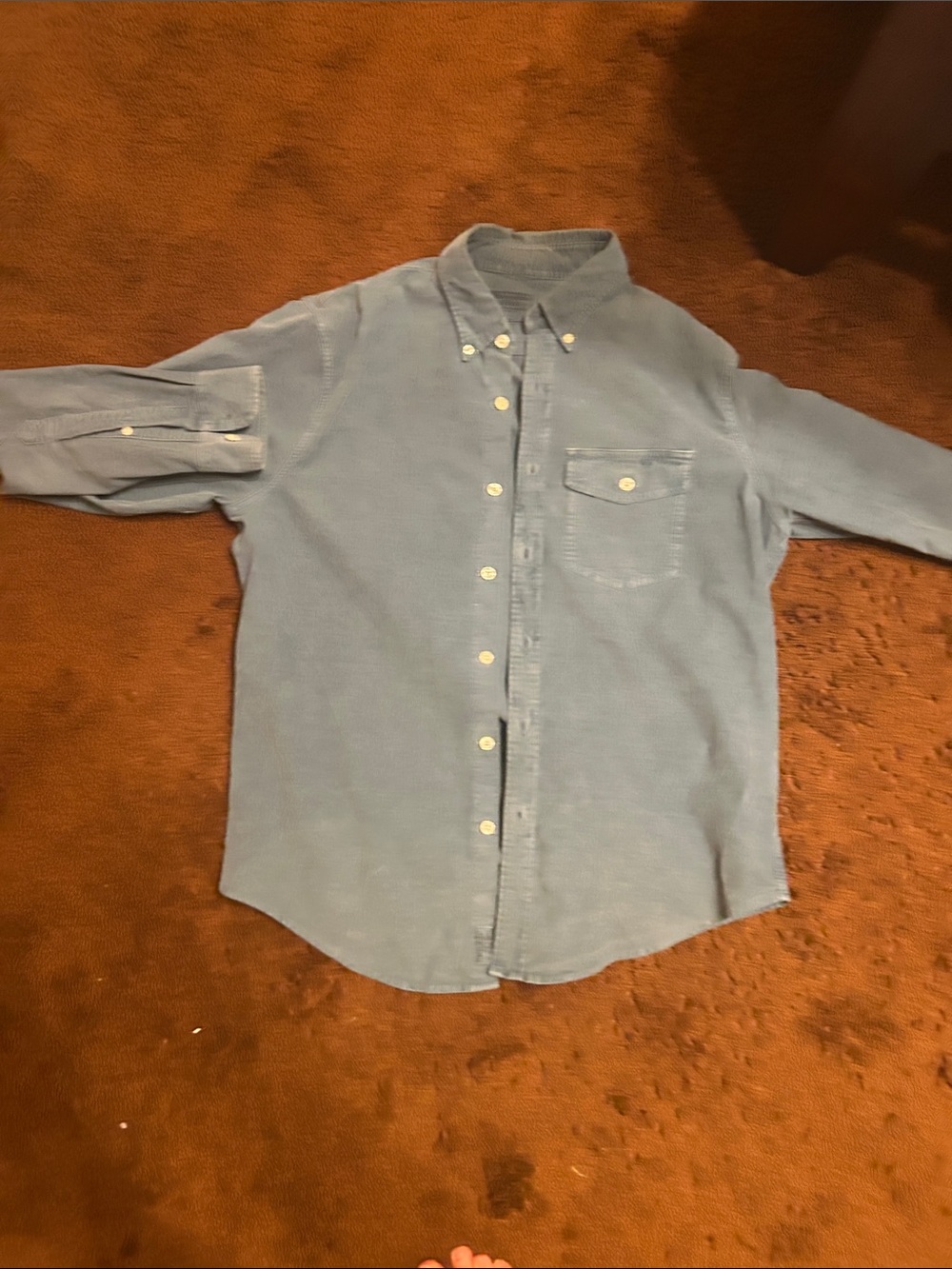 Abercrombie & Fitch Light Blue Corduroy Button-Down Shirt